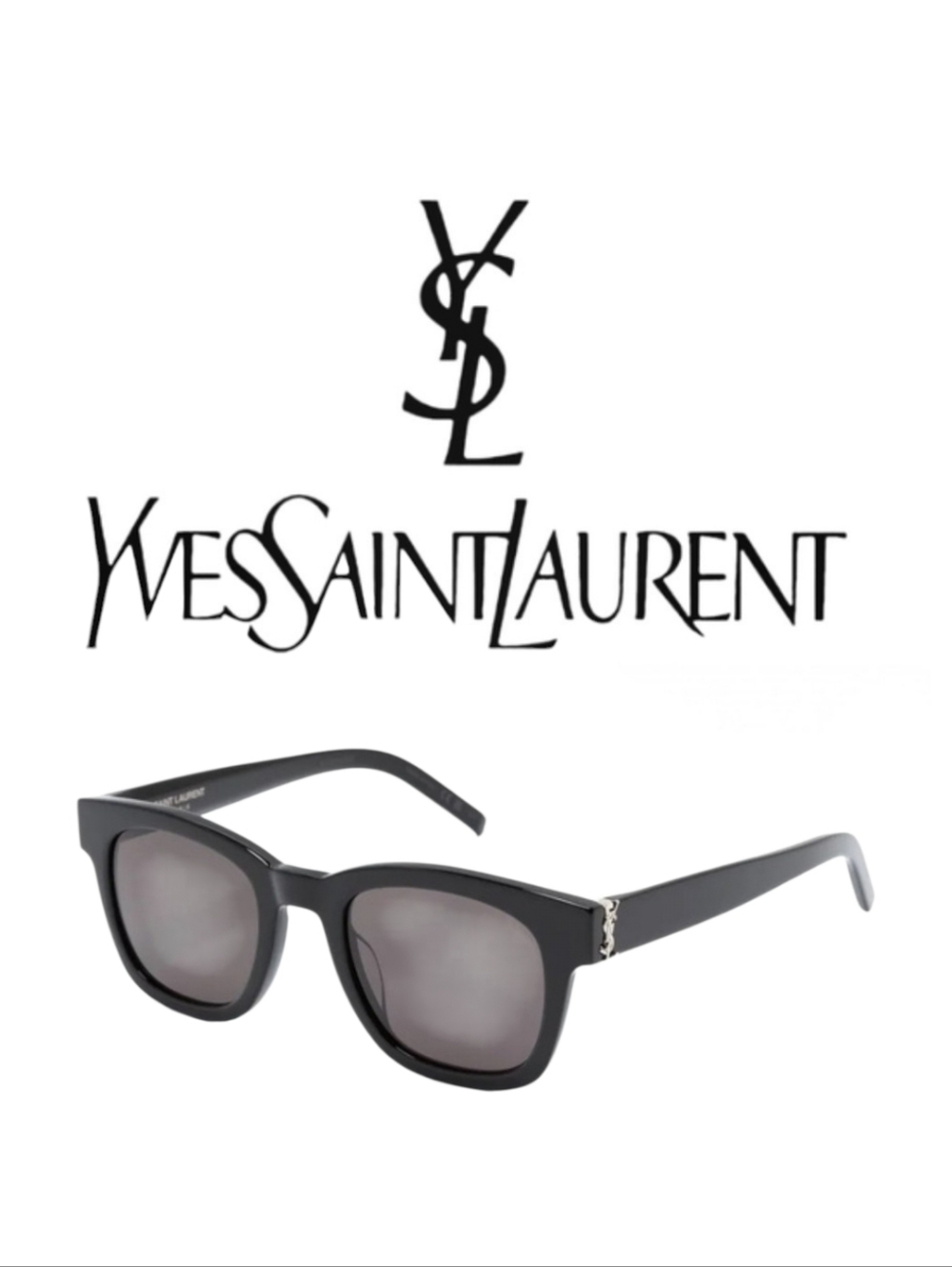 Brand New! YSL Saint Laurent Monogram Square Sunglasses Silver Hardware unisex - Picture 6 of 16